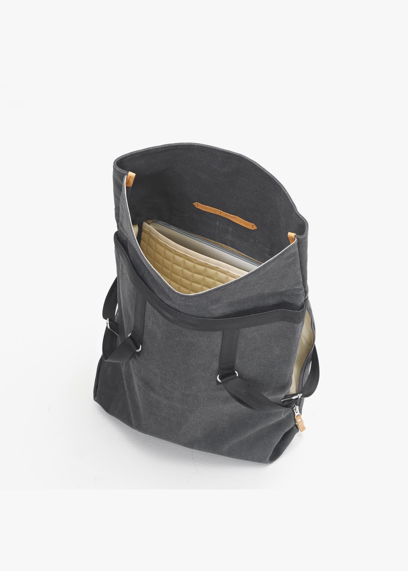 Day Tote – Organic Washed Black - QWSTION