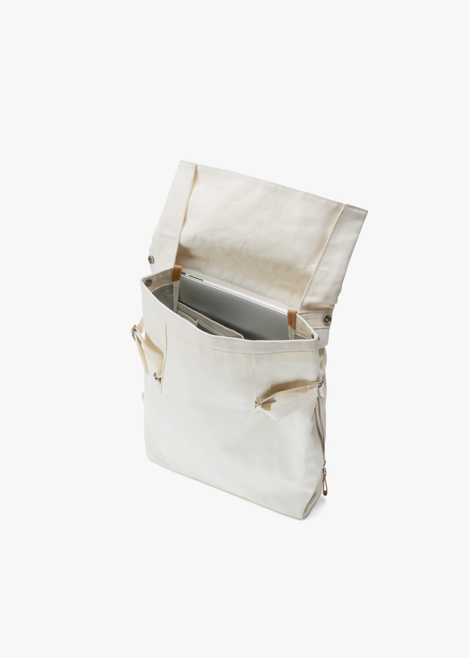 Flap Tote Medium – Natural White - QWSTION