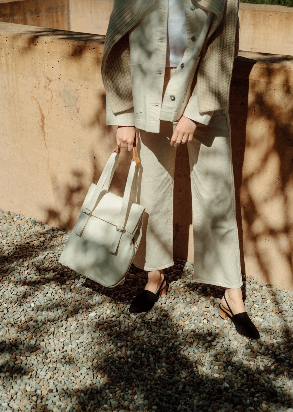 Flap Tote Small – Natural White - QWSTION