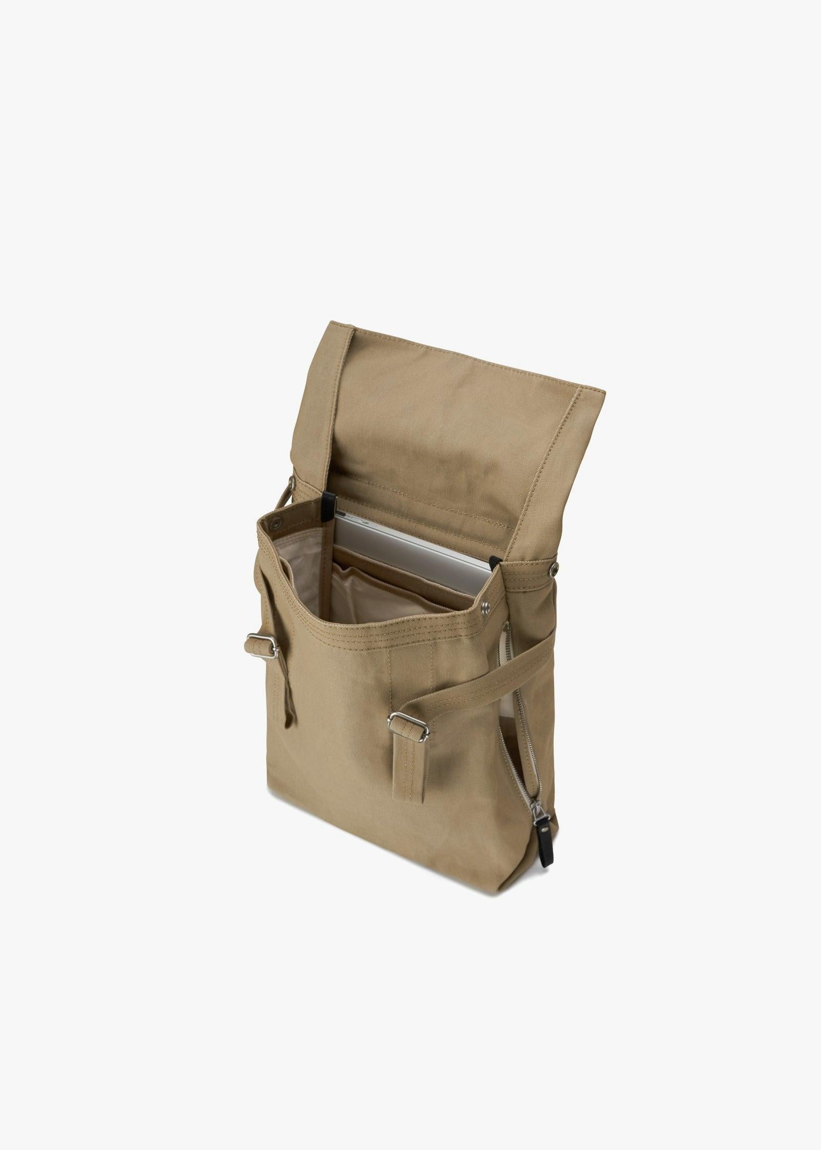 Flap Tote Small – Sand - QWSTION