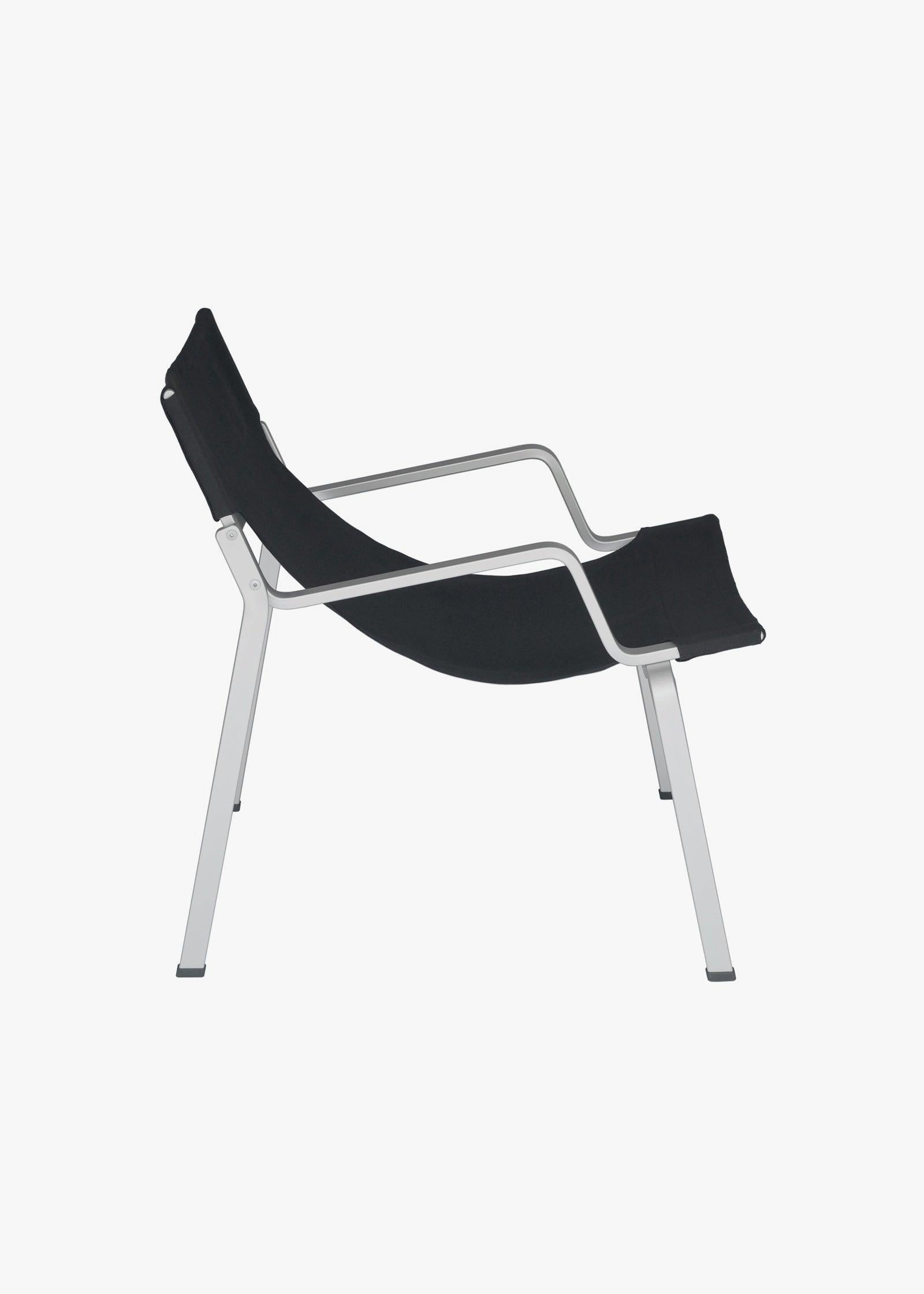 Ensō Lounge Chair – Anodized natural aluminum / Black Bananatex - QWSTION