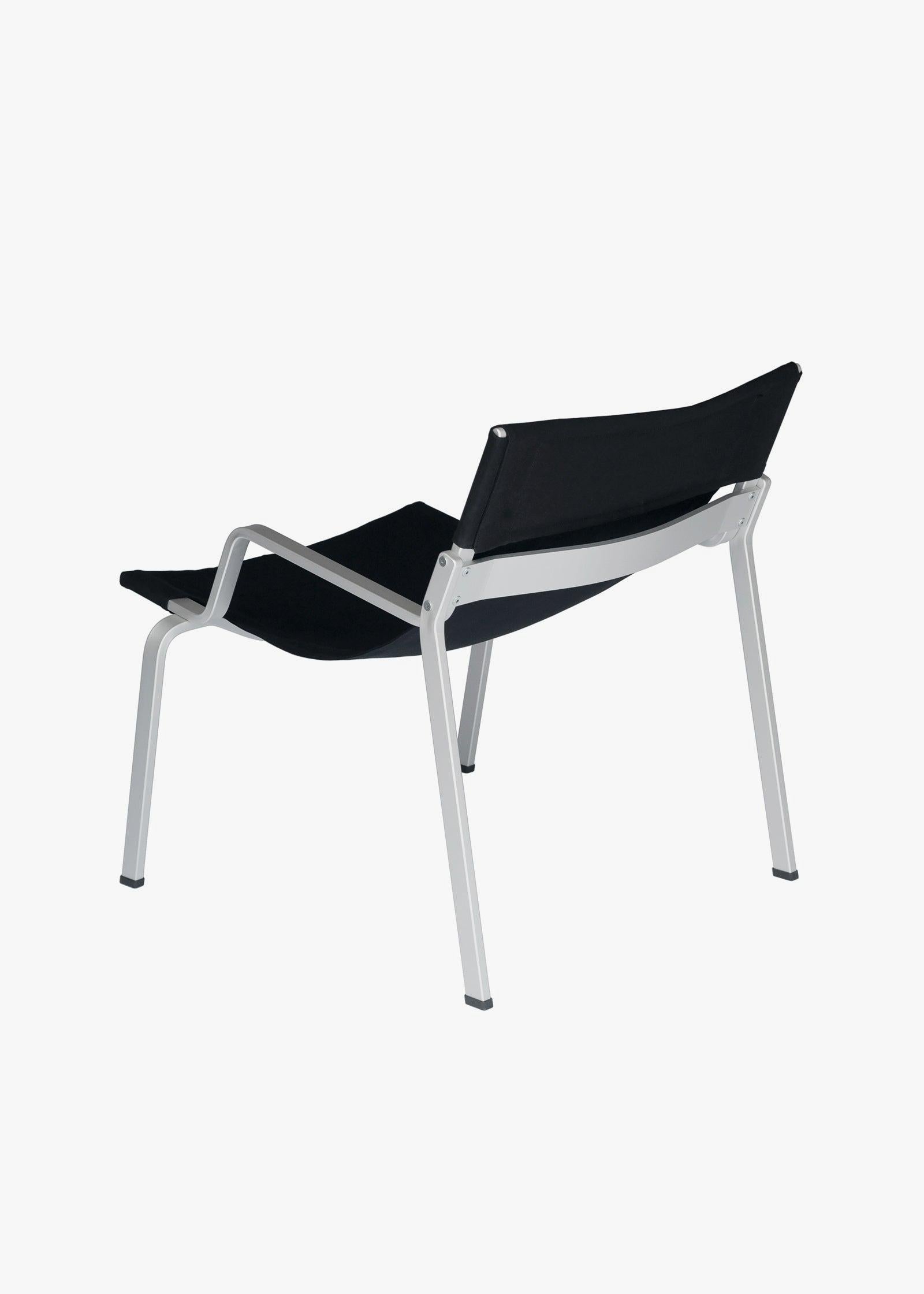 Ensō Lounge Chair – Anodized natural aluminum / Black Bananatex - QWSTION