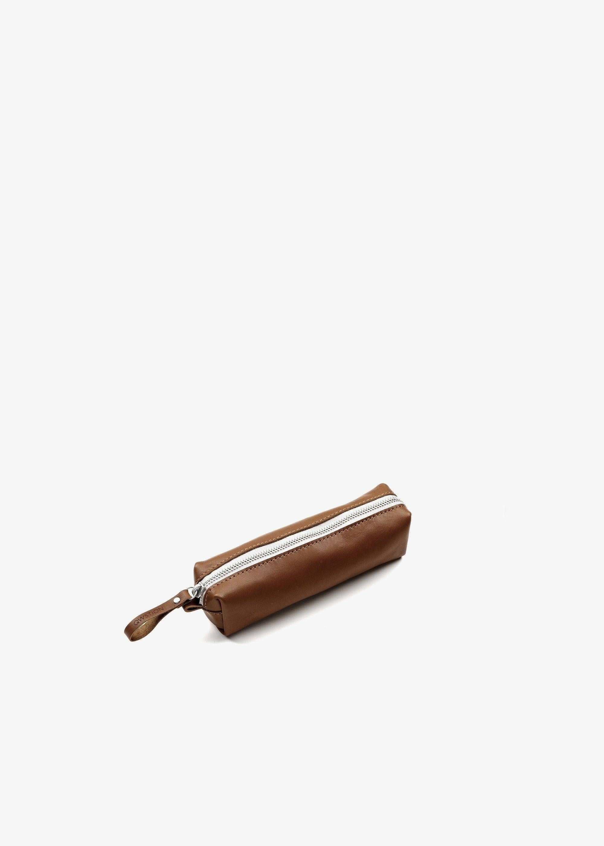 Pencil Pouch – Brown Leather Canvas - QWSTION