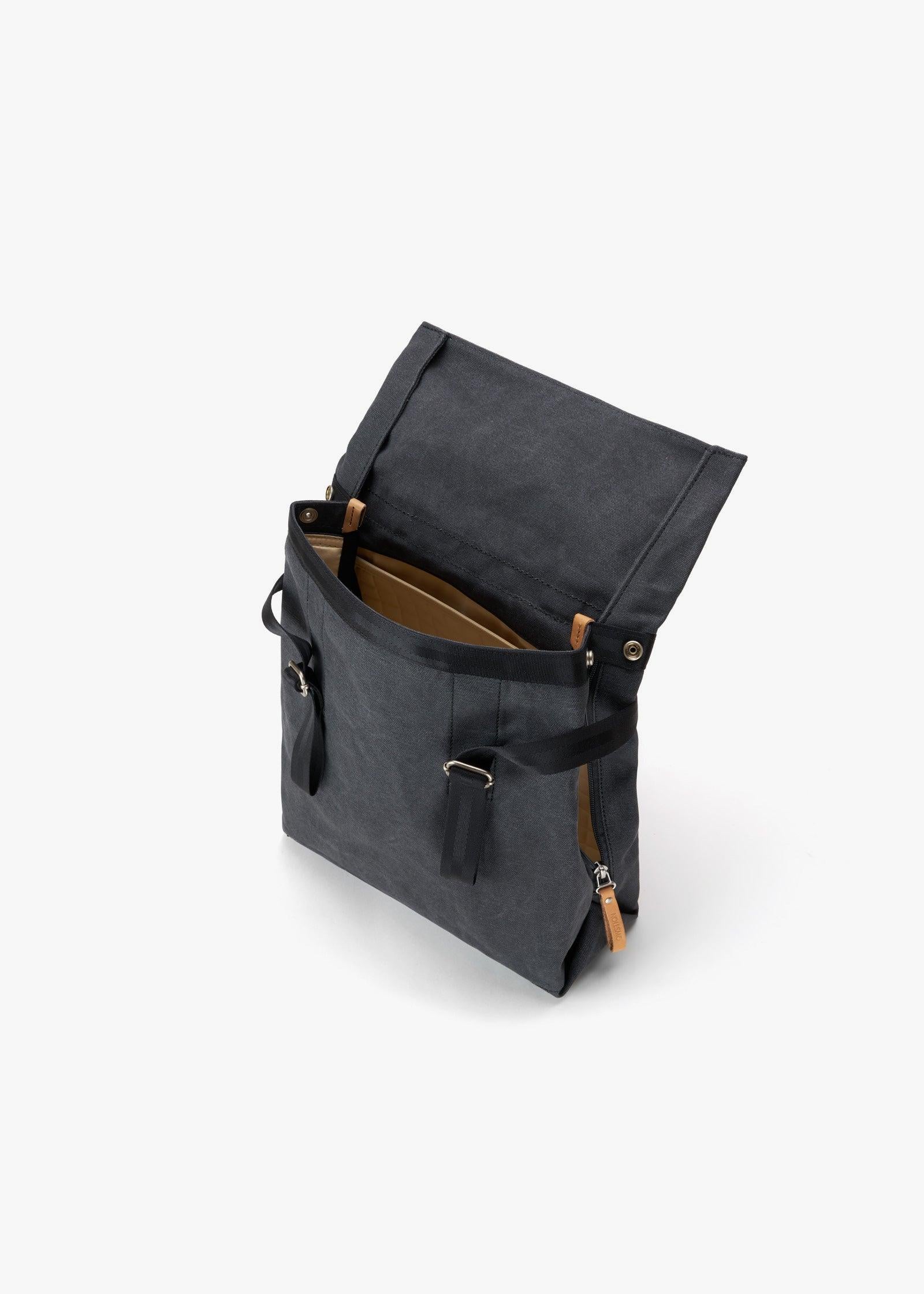 Small Tote – Organic Washed Black - QWSTION