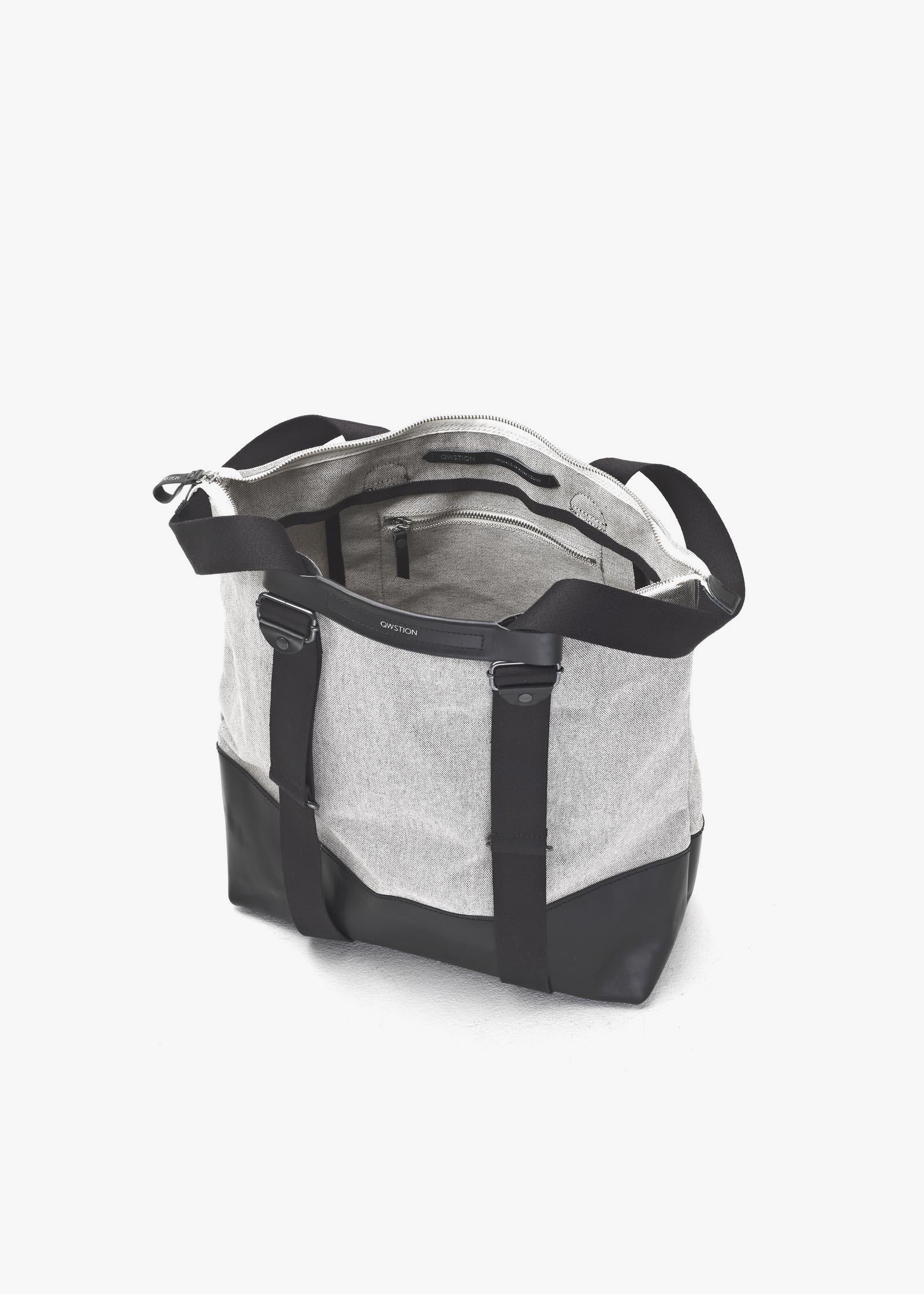 Simple Zipshopper – Raw Blend Leather Canvas - QWSTION