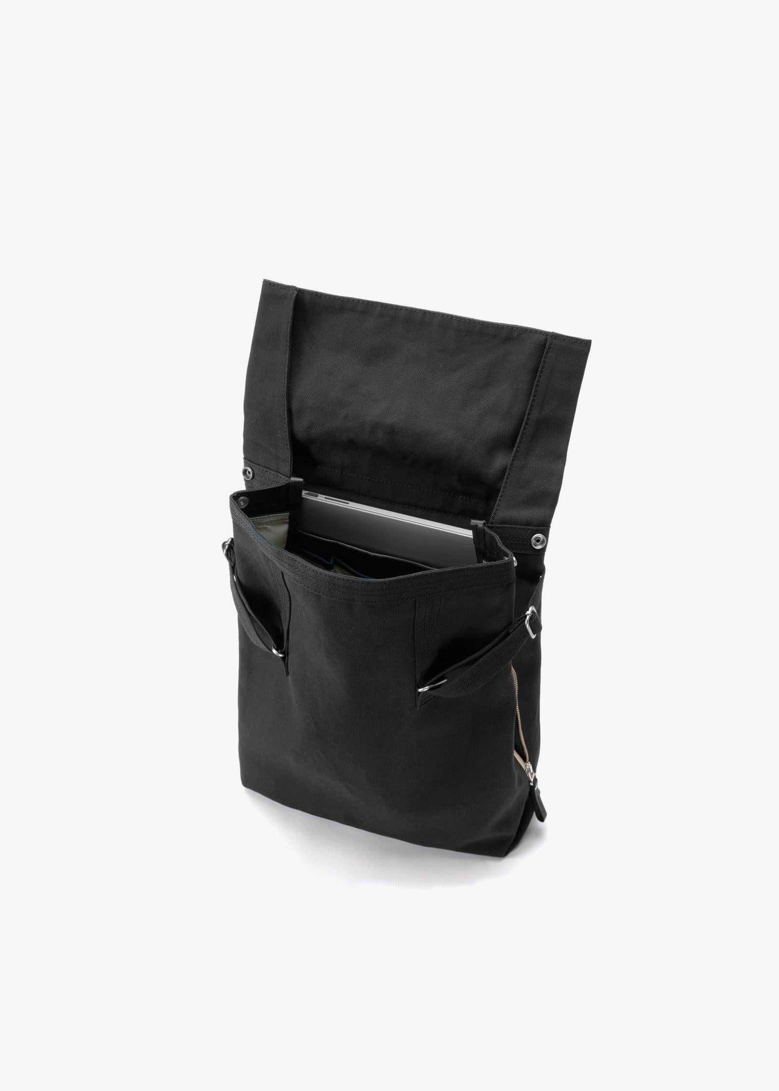 Flap Tote Medium – All Black - QWSTION