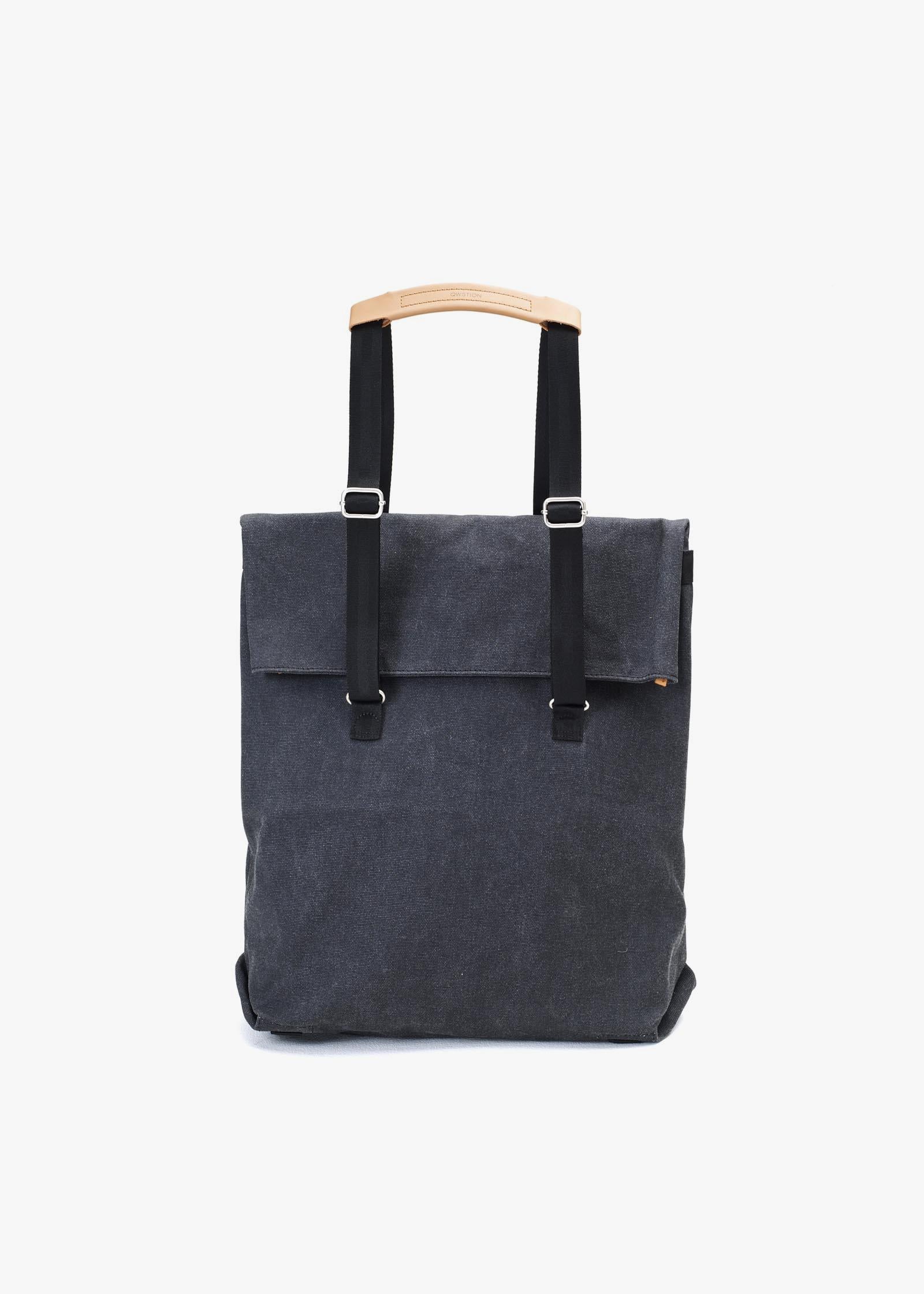 Day Tote – Organic Washed Black - QWSTION