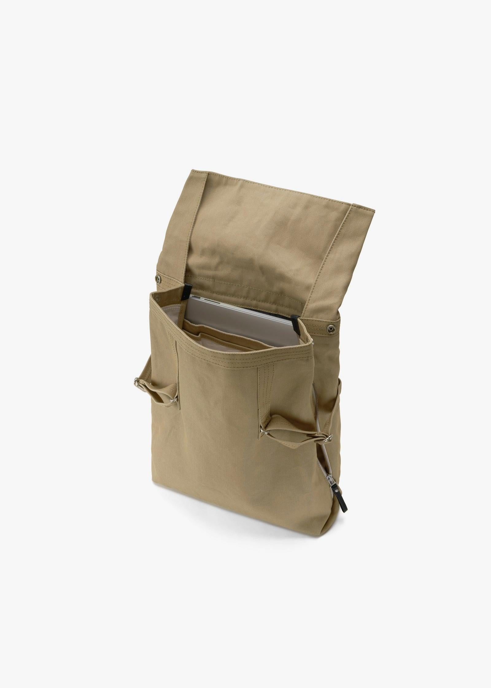 Flap Tote Medium – Sand - QWSTION