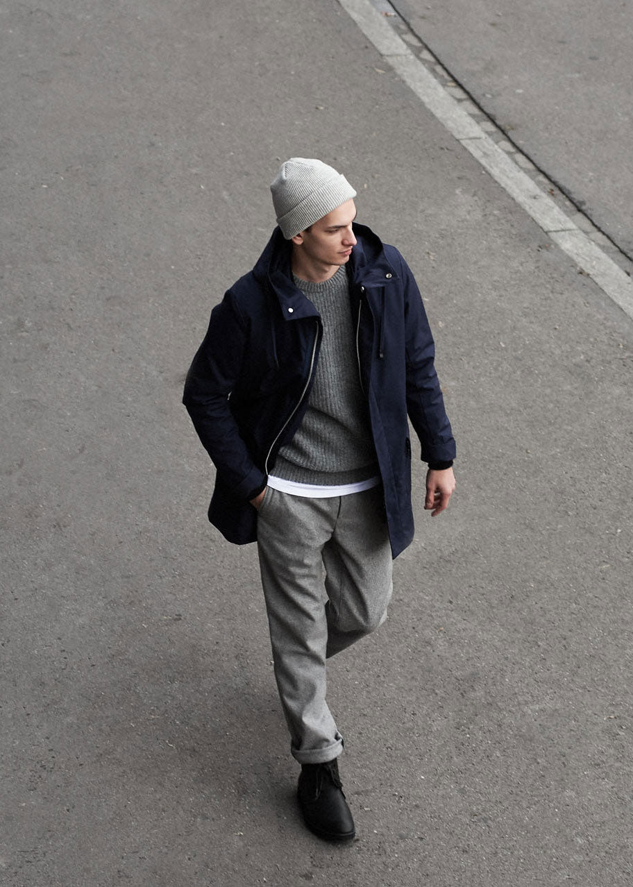 All Weather Coat – Organic Navy XL - QWSTION