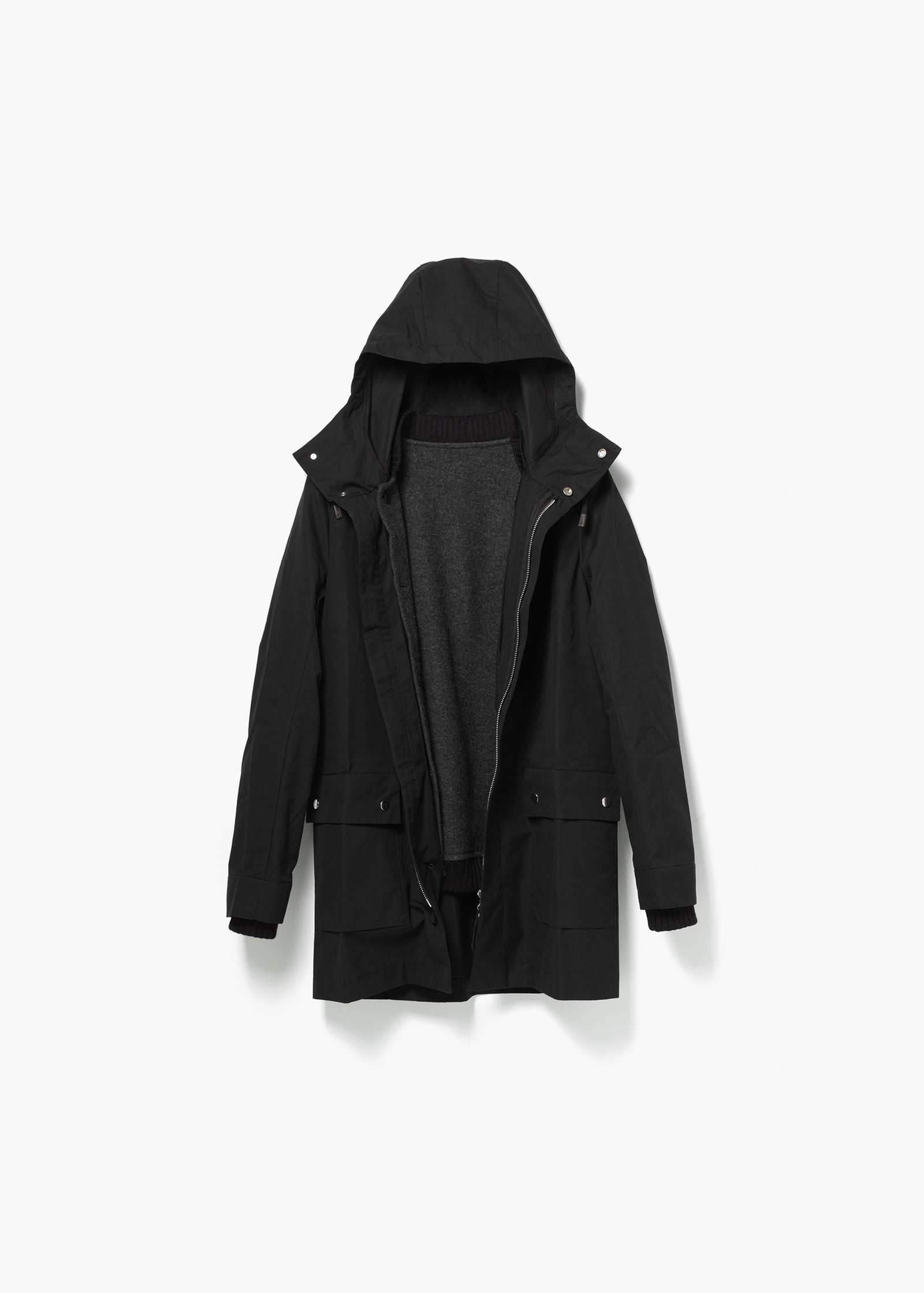 All Weather Coat – Organic Black XXL - QWSTION