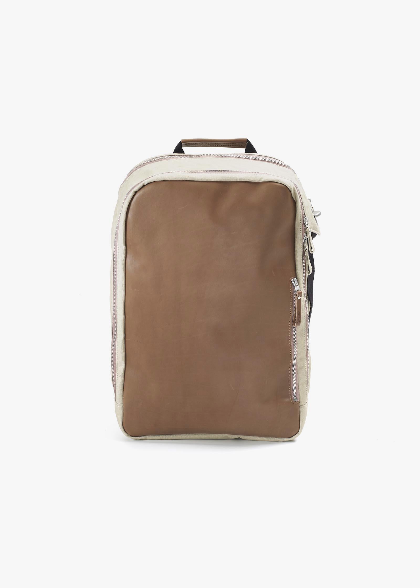 Backpack – Brown Leather Canvas - QWSTION