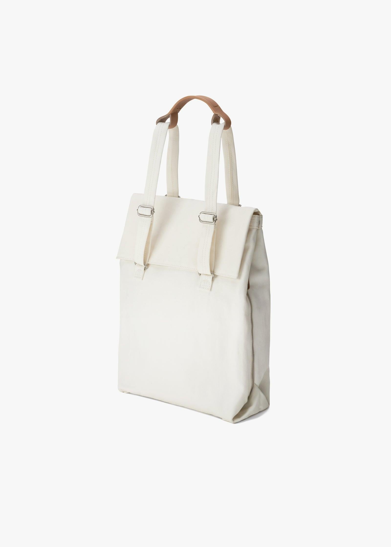 Flap Tote Medium – Natural White - QWSTION