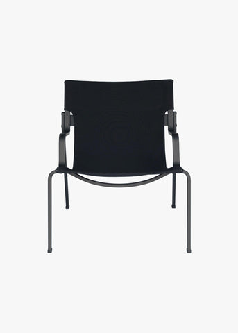 Ensō Lounge Chair – Anodized black aluminum / Black Bananatex