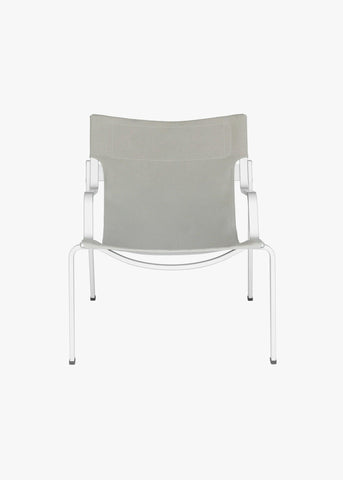 Ensō Lounge Chair – Anodized natural aluminum / Limestone Bananatex