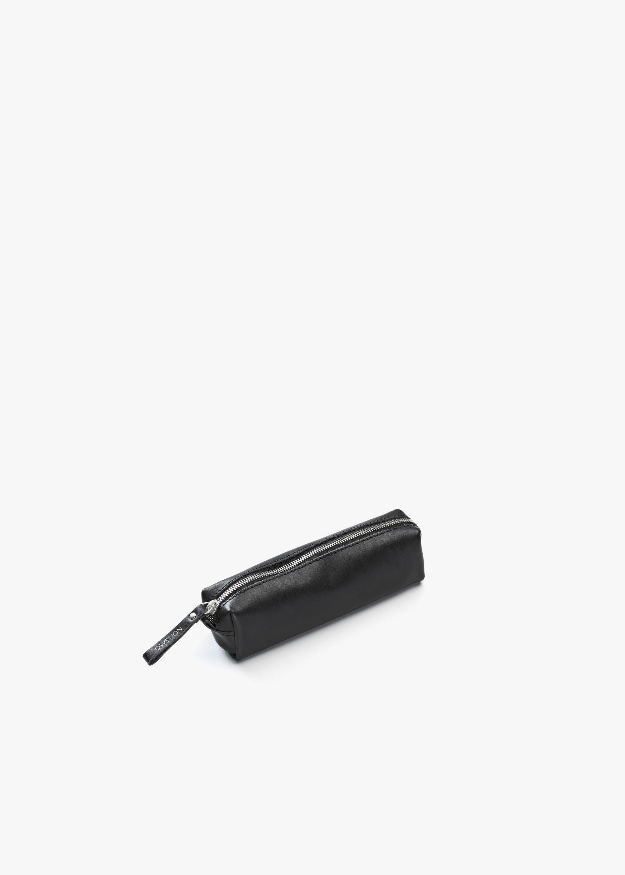 Pencil Pouch – Black Leather Canvas
