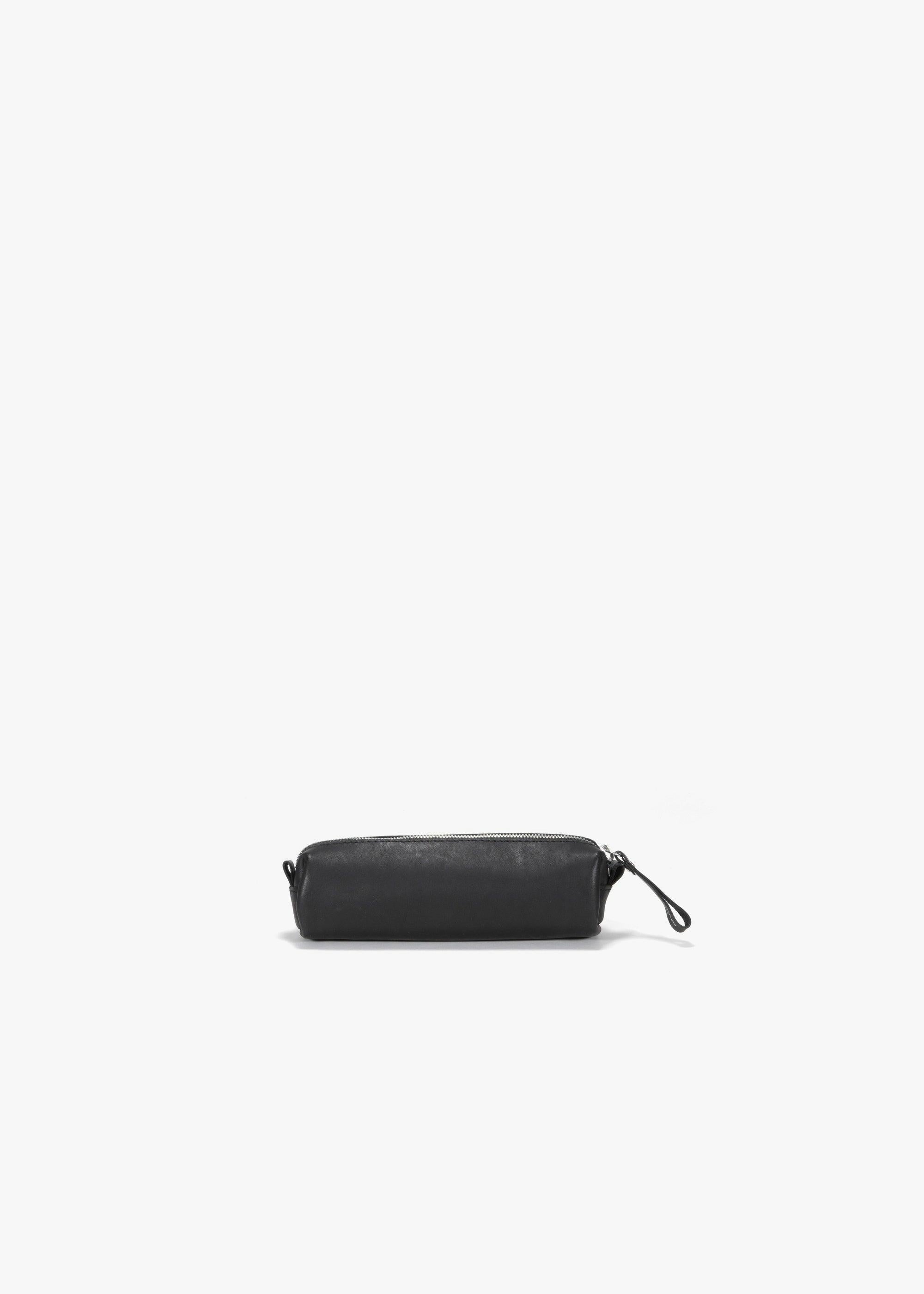 Pencil Pouch – Black Leather Canvas