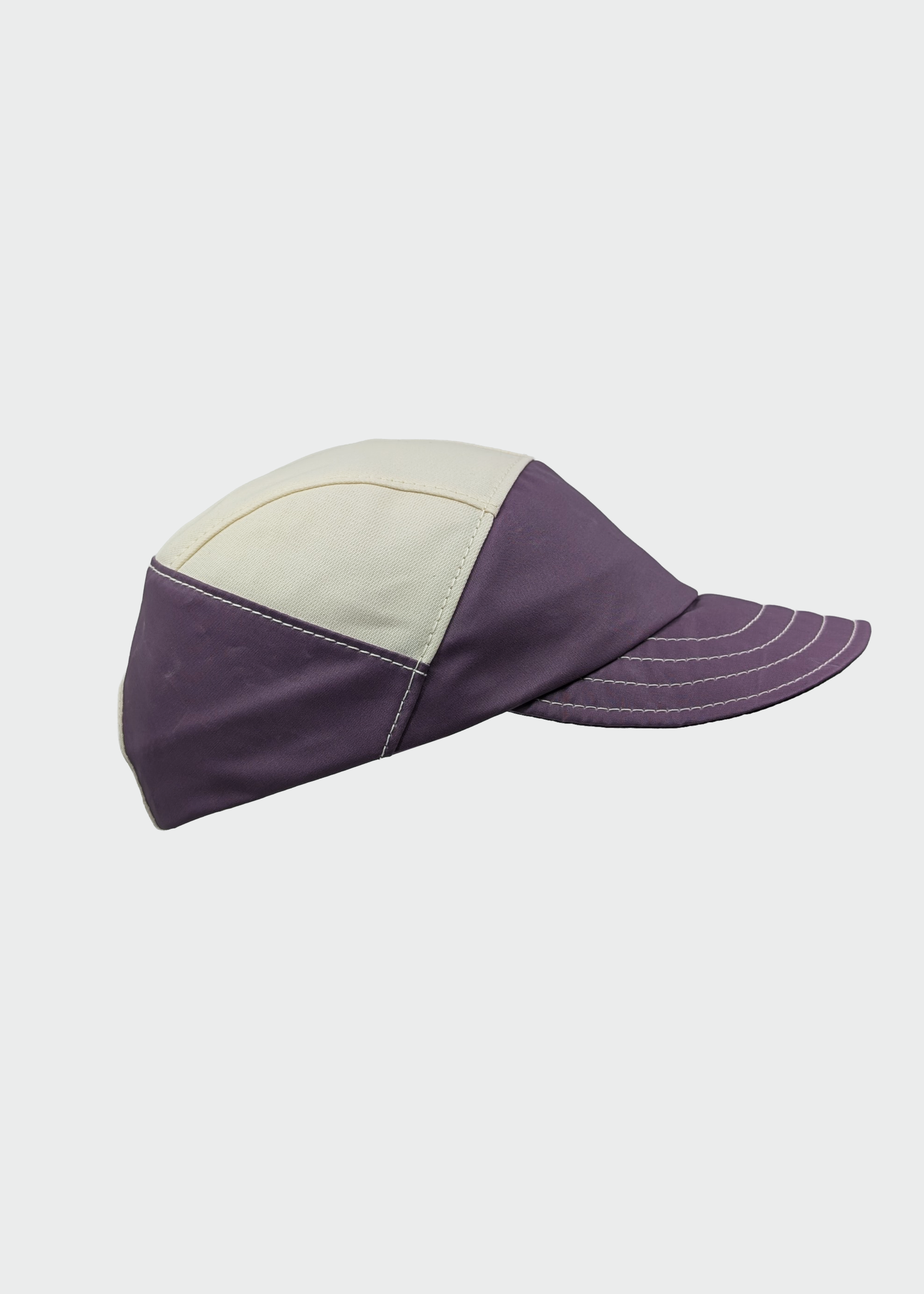 QWSTION + Akla Cap No 15 (UNIQUE PIECE) Waxed Grape/Natural White onesize