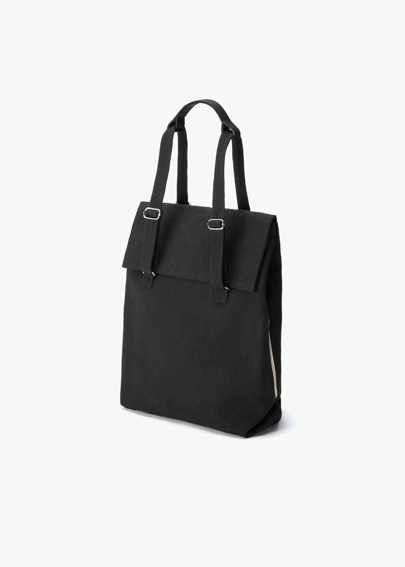 Flap Tote Medium – All Black - QWSTION