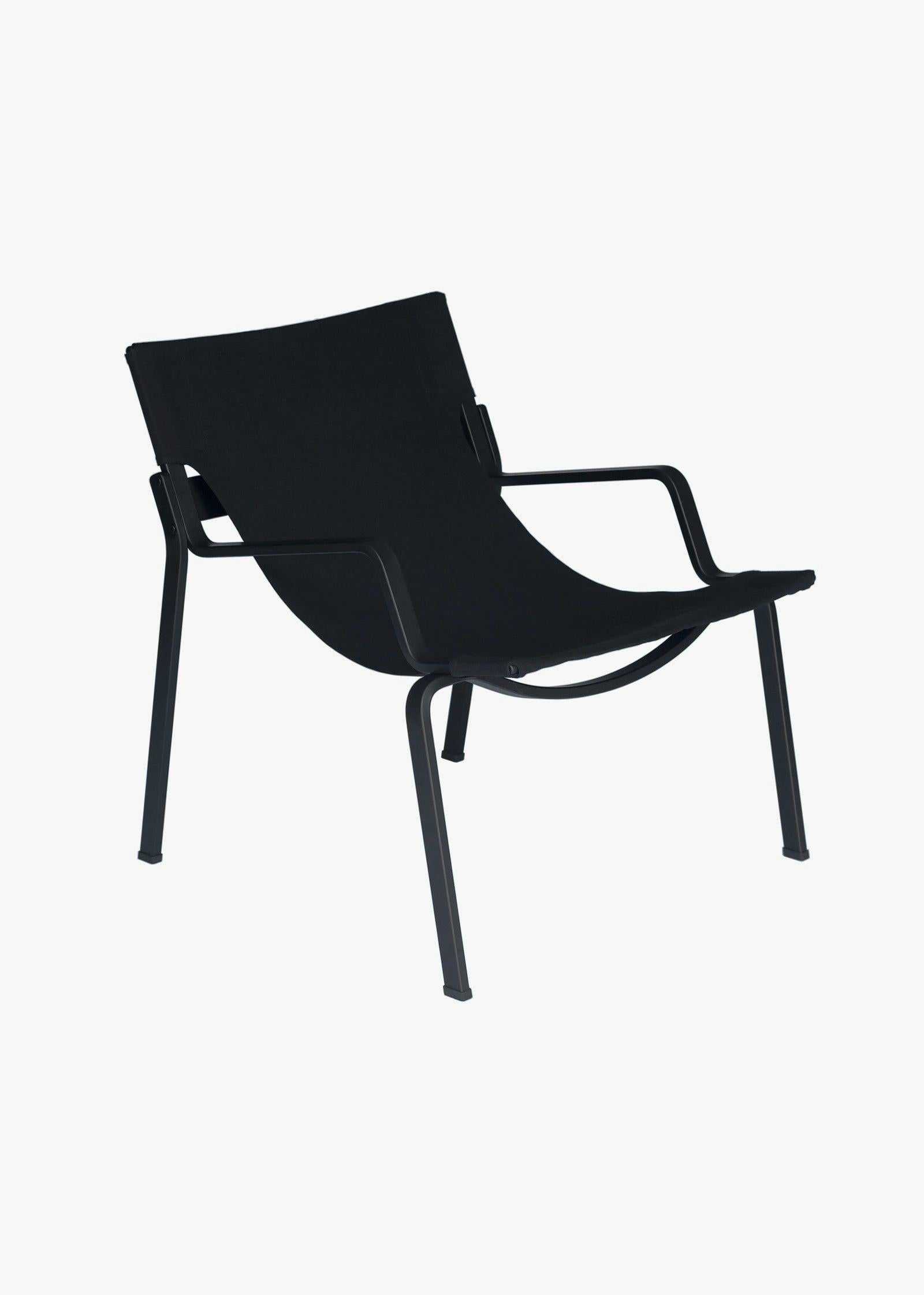 Ensō Lounge Chair – Anodized black aluminum / Black Bananatex - QWSTION