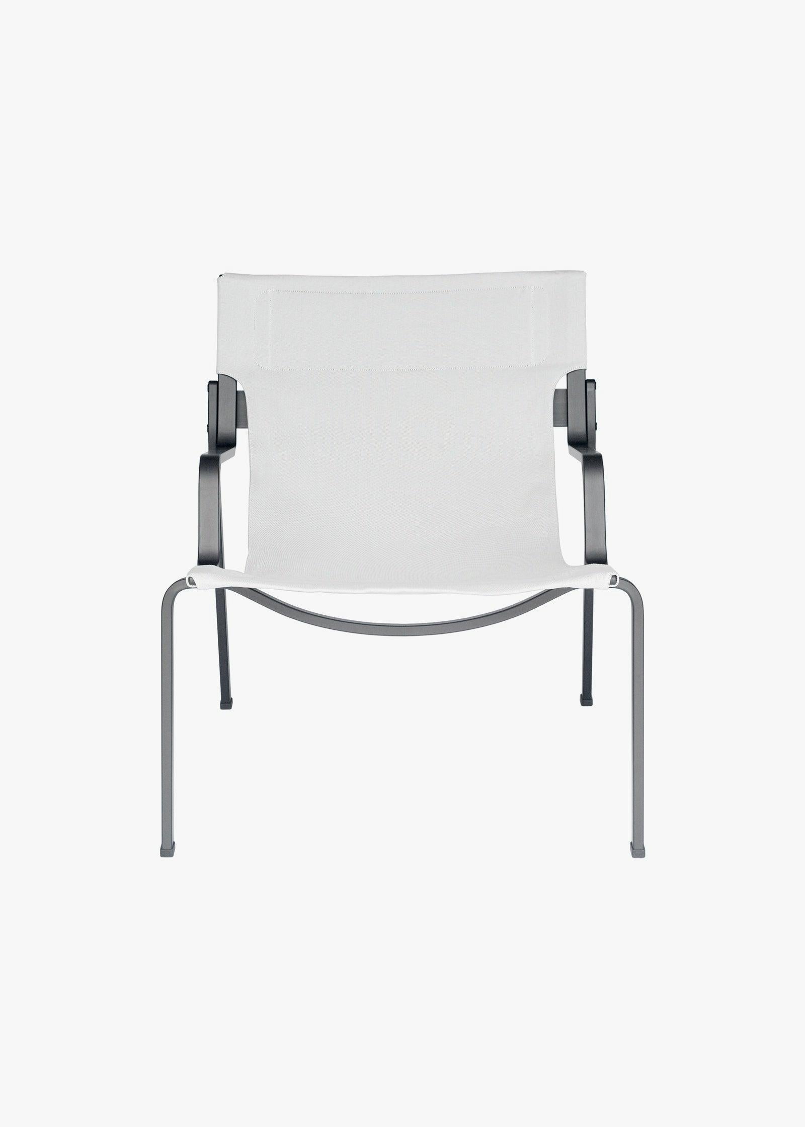 Ensō Lounge Chair – Anodized black aluminum / Gravel Bananatex - QWSTION