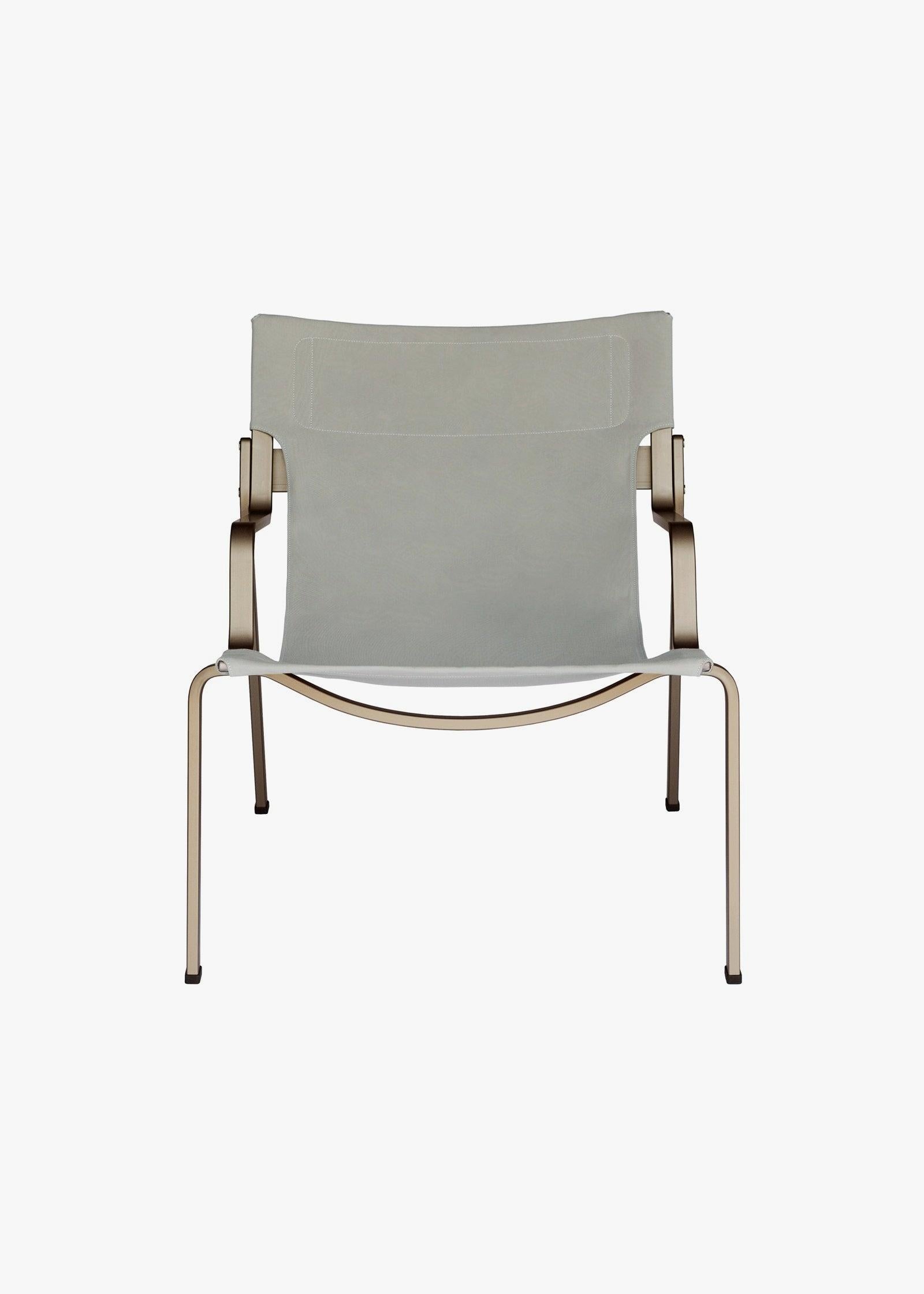 Ensō Lounge Chair – Anodized bronze aluminum / Limestone Bananatex - QWSTION