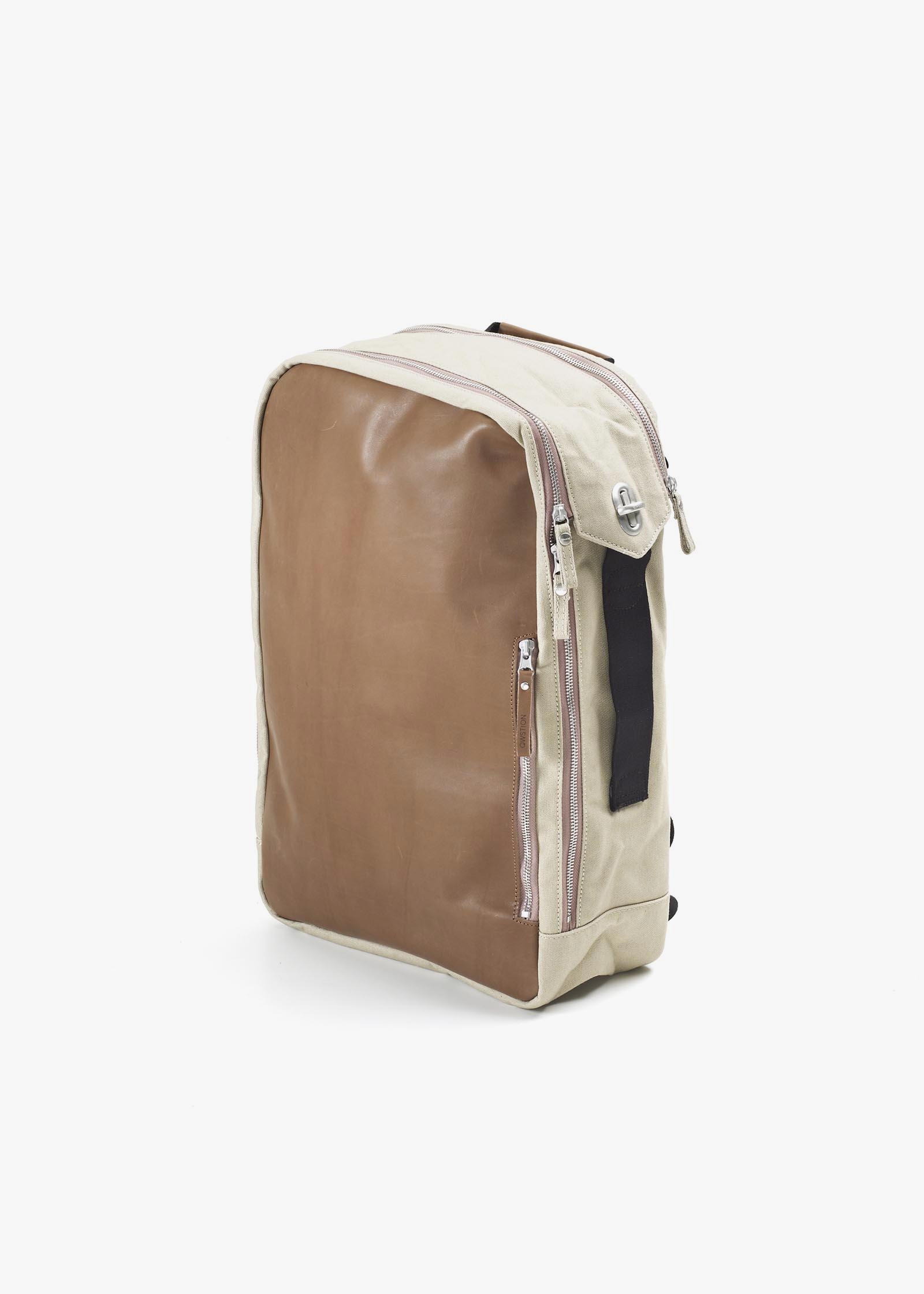 Backpack – Brown Leather Canvas - QWSTION