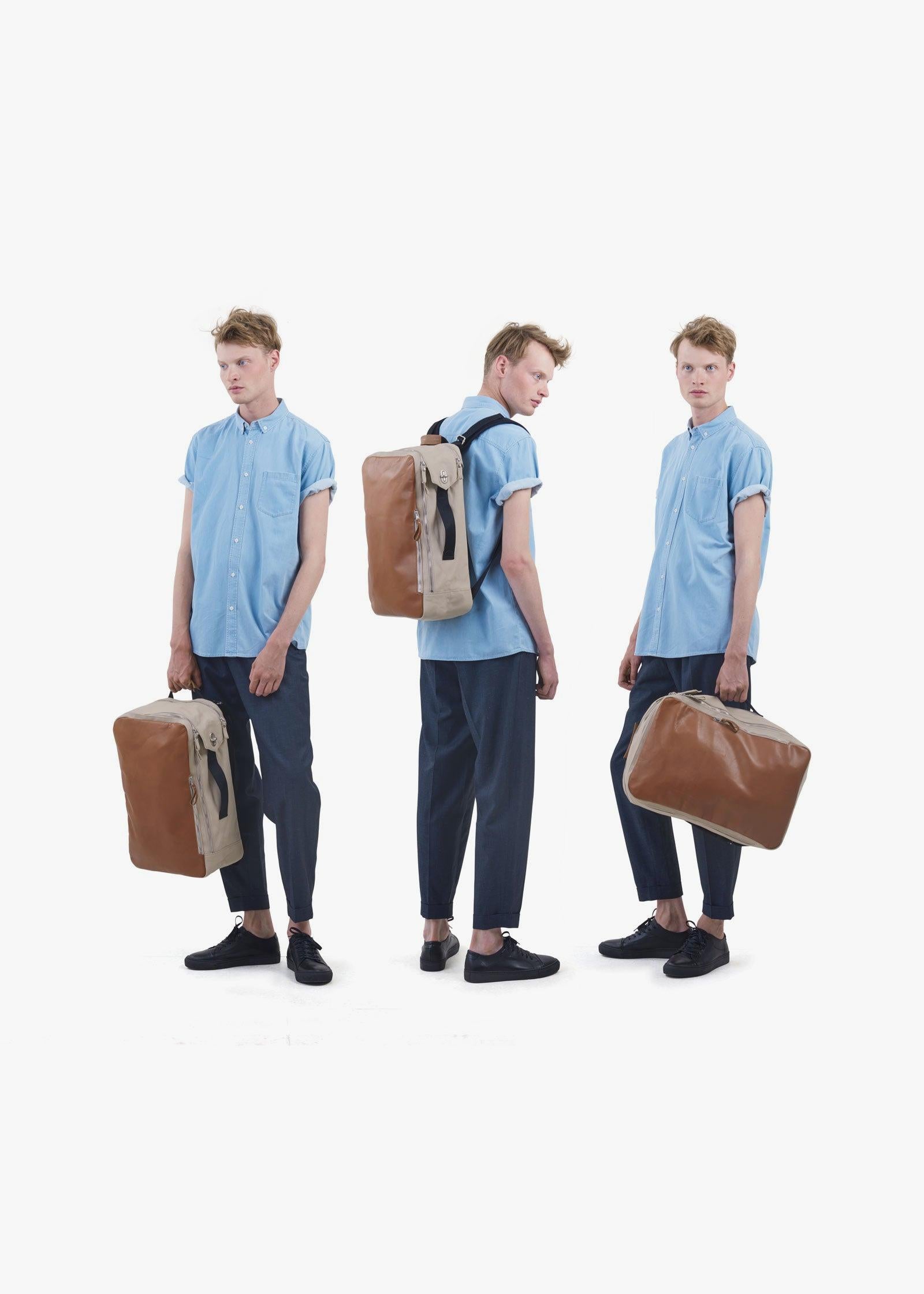 Backpack – Brown Leather Canvas - QWSTION