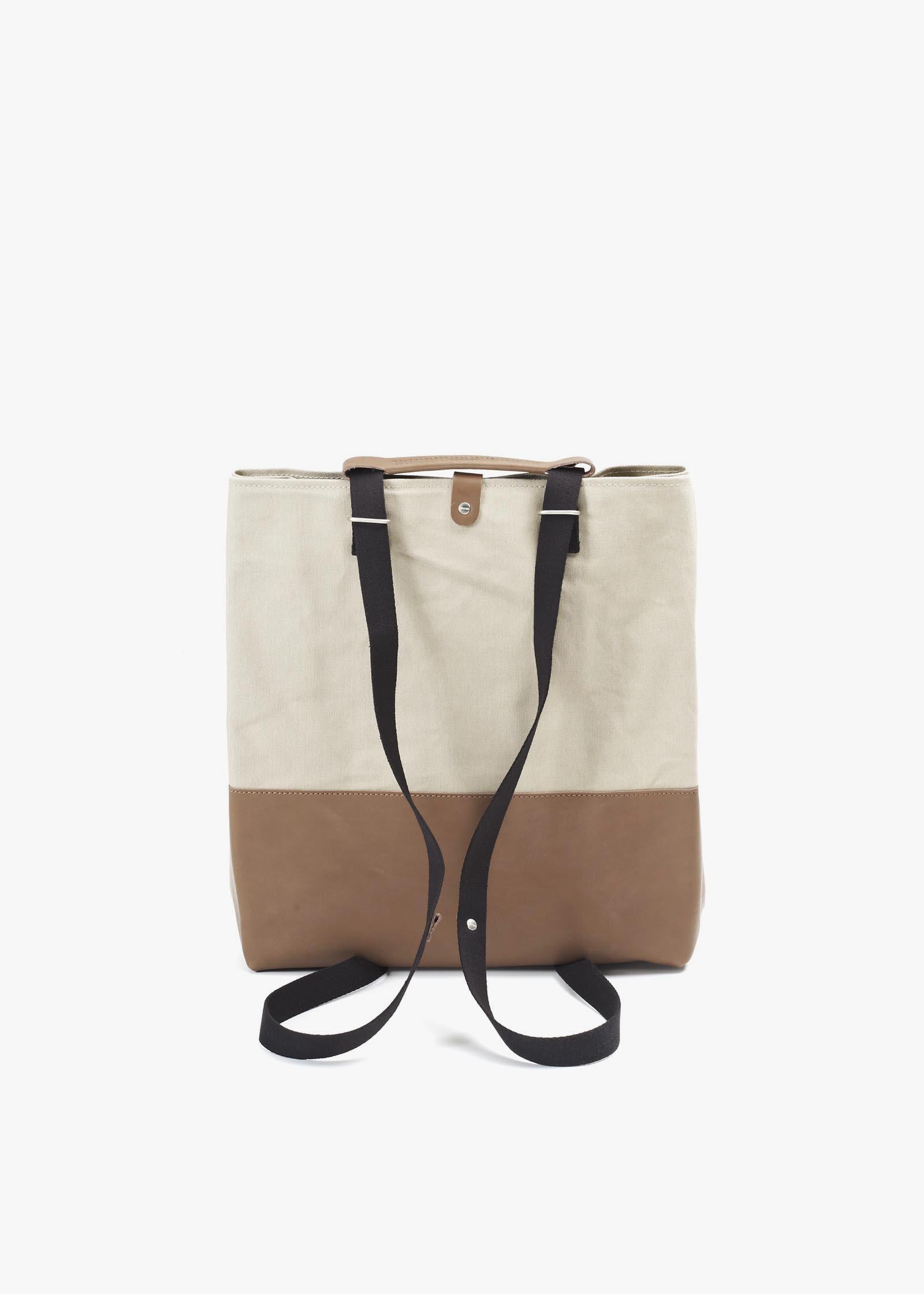 Shopper – Brown Leather Canvas - QWSTION