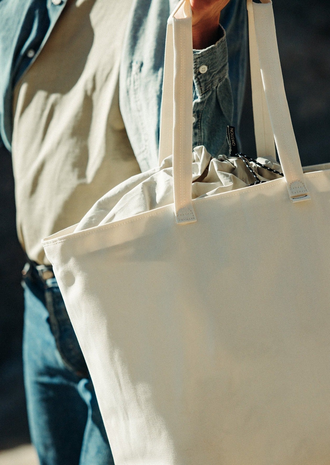 Bananatex Tote Bag XL – Natural White / Desert Hawk - QWSTION