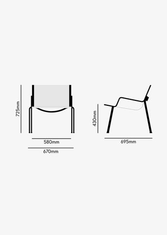 Ensō Lounge Chair – Anodized natural aluminum / Black Bananatex